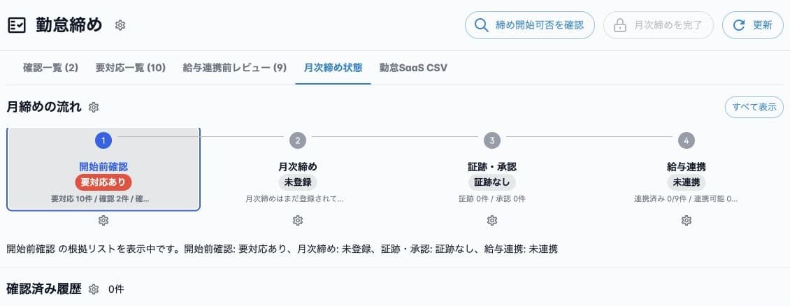月締めの4段階と開始前確認の要対応あり