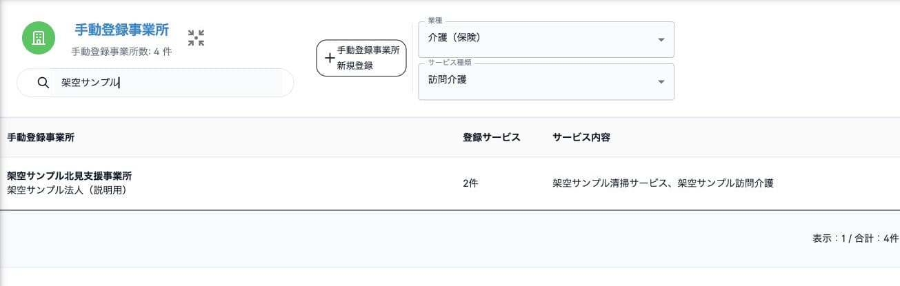 業種・種類で絞り込んだ事業所