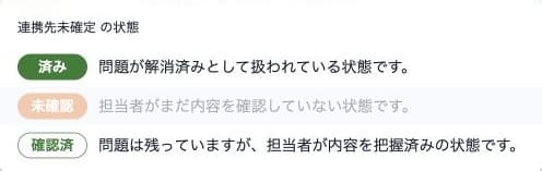 請求前要対応の済み・未確認・確認済の状態選択